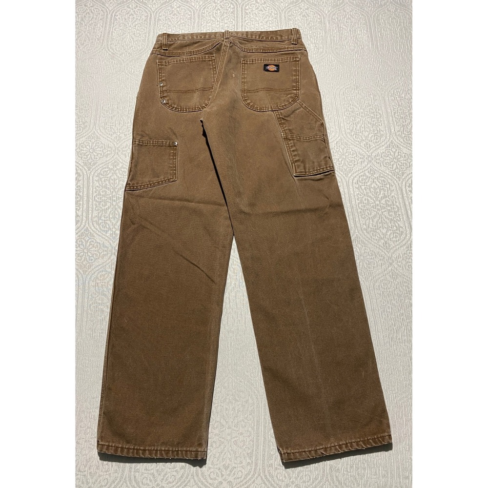 Dickies Mens Brown Cotton Relaxed Fit Carpenter Pants DU336RTB 30x32
